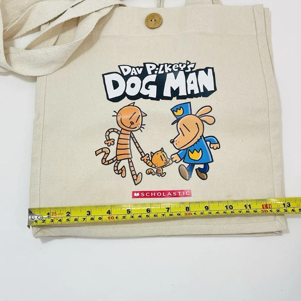 Dog Man Dav Pilkey Canvas Tote Bag Stuffed Plush Figures Toys‎ Lot of 4